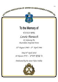 Book of Remembrance for Barasch