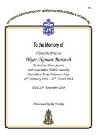 Book of Remembrance for Barasch