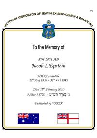 Book of Remembrance for Epstein