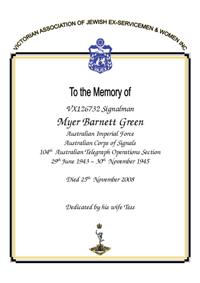 Book of Remembrance for Green