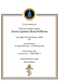 Book of Remembrance for Hoffman
