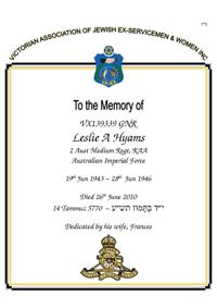 Book of Remembrance for Hyams