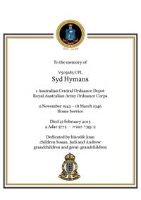 Book of Remembrance for Hymans
