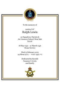 Book of Remembrance for Lewis