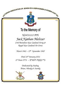 Book of Remembrance for Meltzer