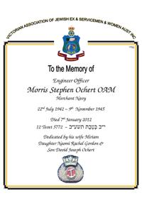 Book of Remembrance for Ochert OAM