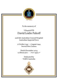 Book of Remembrance for Pahoff