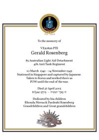 Book of Remembrance for Rosenberg