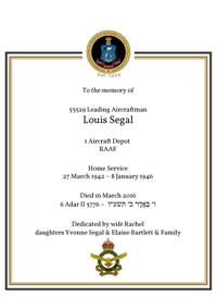 Book of Remembrance for Segal