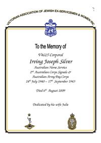 Book of Remembrance for Silver