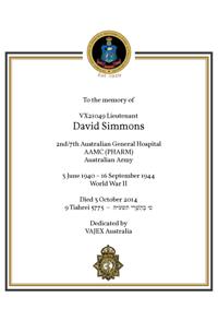 Book of Remembrance for Simmons