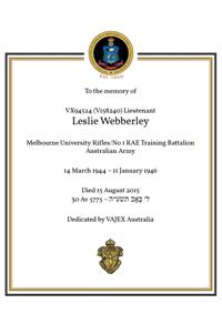 Book of Remembrance for Webberley