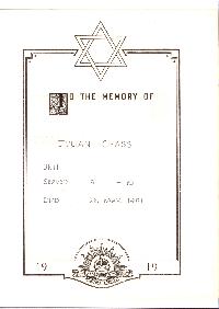 Book of Remembrance for Chass