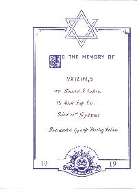 Book of Remembrance for Cohen