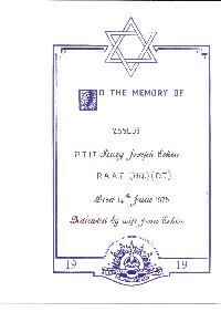 Book of Remembrance for Cohen