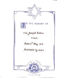 Book of Remembrance for Cohen