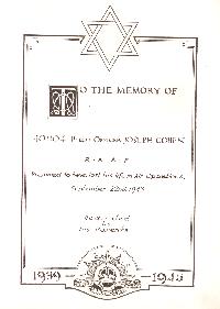 Book of Remembrance for Cohen