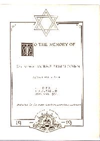 Book of Remembrance for Cohen