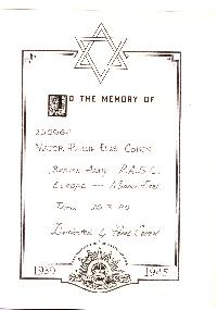 Book of Remembrance for Cohen