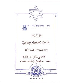 Book of Remembrance for Cohen