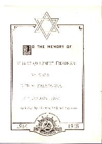Book of Remembrance for Freadman