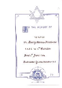 Book of Remembrance for Friedman