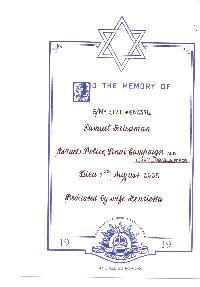 Book of Remembrance for Friedman