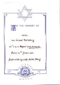 Book of Remembrance for Goldberg