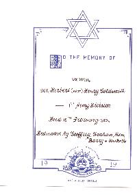 Book of Remembrance for Goldsmith