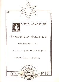 Book of Remembrance for Goldstein