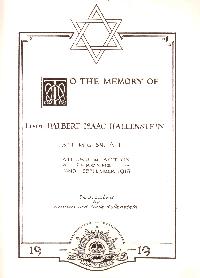 Book of Remembrance for Hallenstein