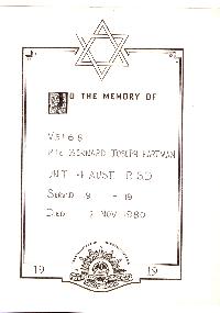 Book of Remembrance for Hartman