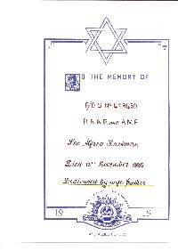 Book of Remembrance for Hartman