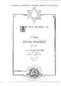 Book of Remembrance for Hirschfeld