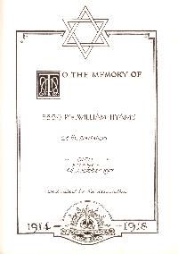 Book of Remembrance for Hyams