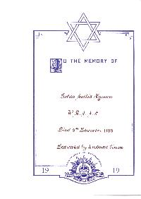 Book of Remembrance for Hyman