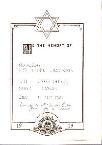 Book of Remembrance for Jacobson