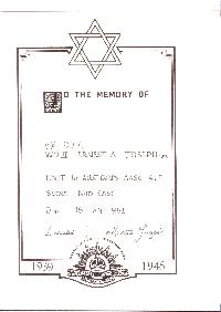 Book of Remembrance for Joseph OBE