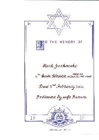 Book of Remembrance for Jurkowski