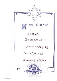 Book of Remembrance for Kleiman