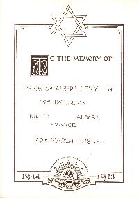 Book of Remembrance for Levy MM