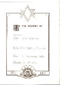 Book of Remembrance for Levy