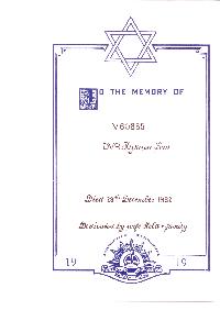 Book of Remembrance for Lew