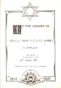 Book of Remembrance for Marks
