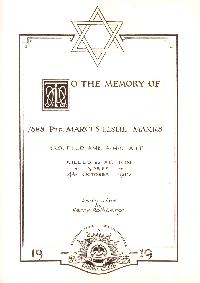 Book of Remembrance for Marks