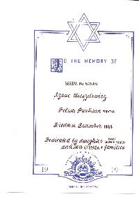 Book of Remembrance for Mieszelewicz
