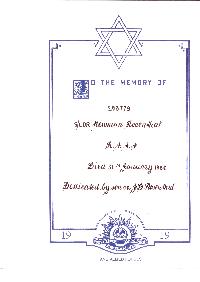 Book of Remembrance for Rosenthal MBE