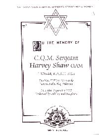 Book of Remembrance for Shaw OAM (MID Germany)