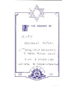 Book of Remembrance for Slezak