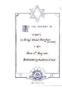 Book of Remembrance for Slutzkin n&eacute;e Cohen